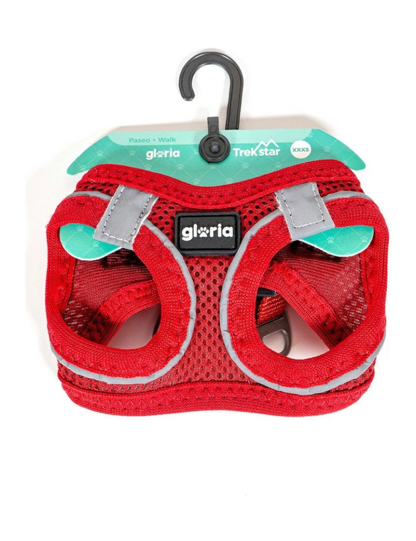 imagem de Arnês para Cães Gloria Air Mesh Trek Star Ajustável Vermelho Tamanho XXXS (18-20 cm)2