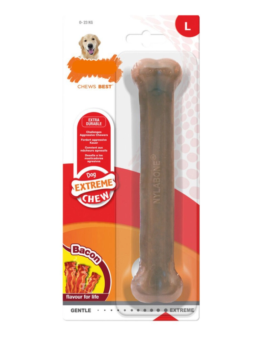 Nylabone - Mordedor para cão Nylabone Dura Chew Bacon Tamanho L Nylon