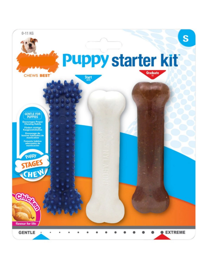 imagem de Mordedor para cão Nylabone Extreme Chew Starter Kit Cachorros Frango Nylon Termoplástico (3 pcs)1