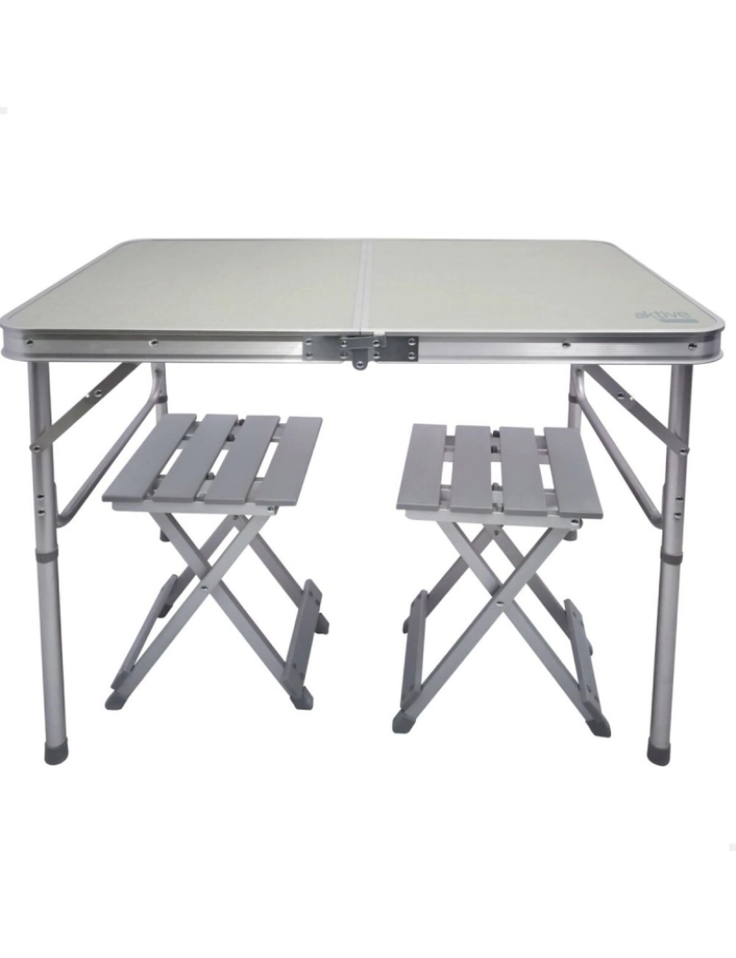 Aktive - Conjunto de mesa com 2 cadeiras Aktive Dobrável Para campismo