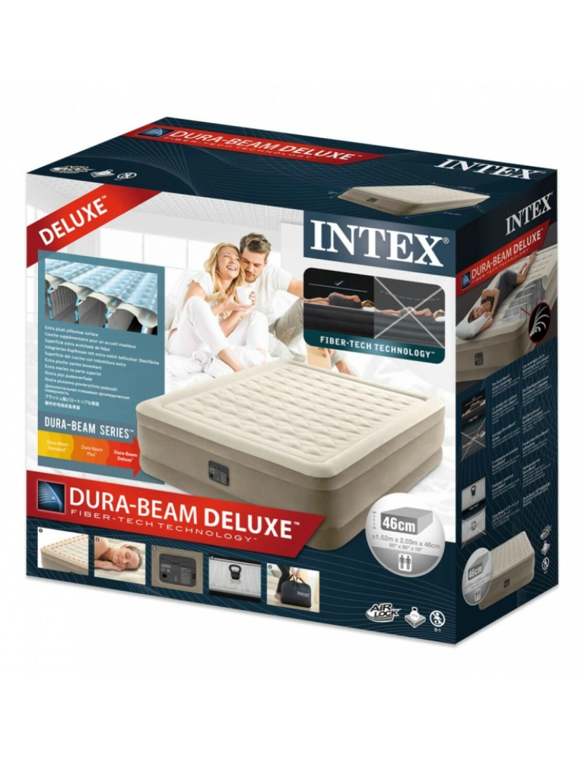 imagem de Colchão Insuflável Intex Queen Ultra Plush Fiber-Tech 152 x 46 x 203 cm3