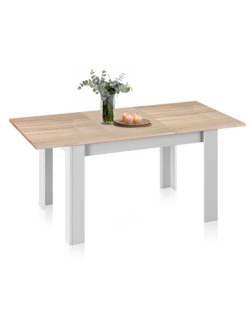 imagem de Mesa de comedor Danna Blanco Artik (Blanco Mate) - Roble Canadian 190 x 78 x cm2