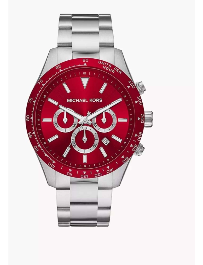 Michael Kors - Relógio Homem Prateado e Vermelho