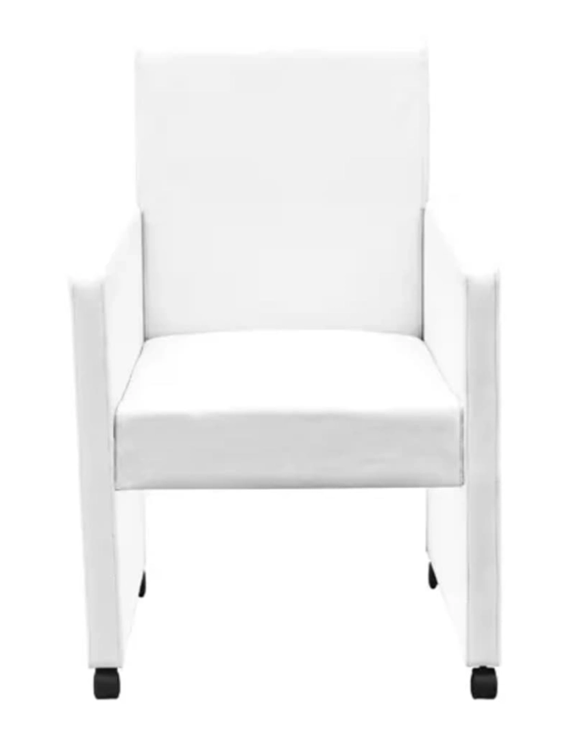 imagem de vidaXL Cadeiras de jantar 2 pcs couro artificial branco6