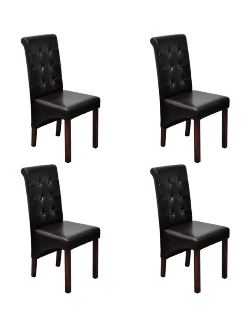 Vidaxl - vidaXL Cadeiras de jantar 4 pcs couro artificial castanho
