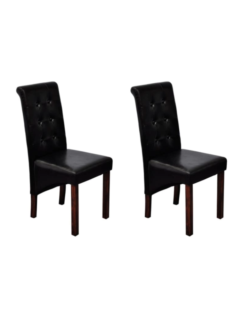 imagem de vidaXL Cadeiras de jantar 2 pcs couro artificial preto1