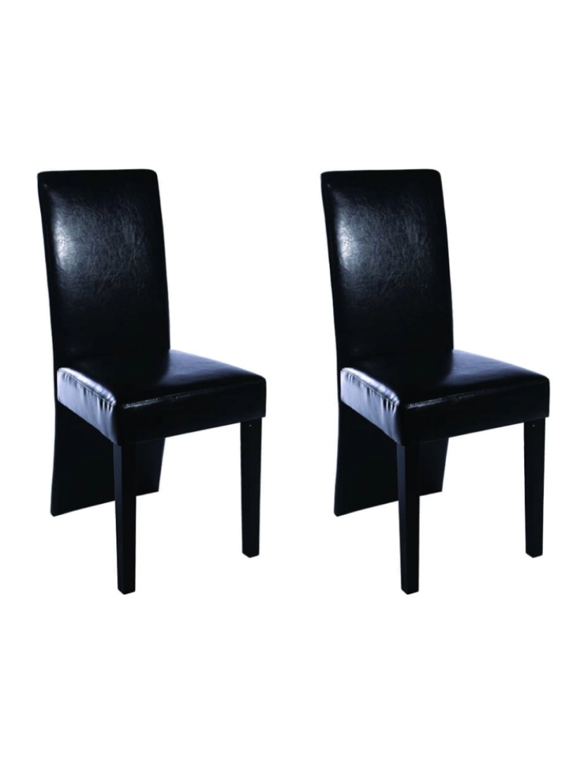 imagem de vidaXL Cadeiras de jantar 2 pcs couro artificial preto1