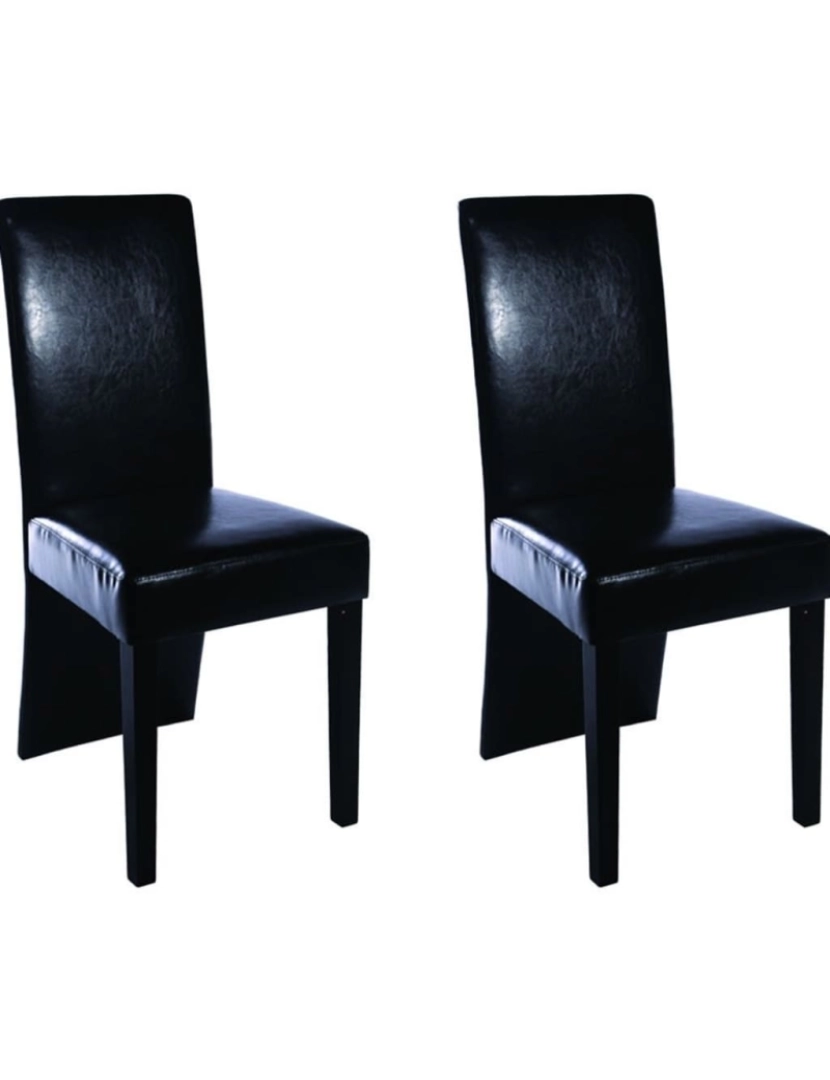 imagem de vidaXL Cadeiras de jantar 2 pcs couro artificial preto5