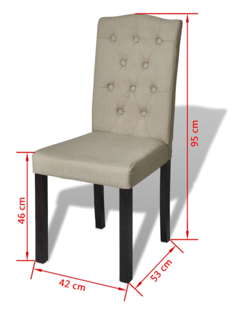 imagem de vidaXL Cadeiras de jantar 6 pcs tecido cor camel7