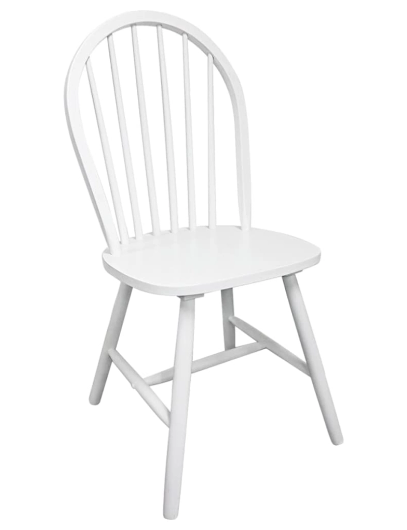 imagem de vidaXL Cadeiras de jantar 4 pcs seringueira maciça branco5