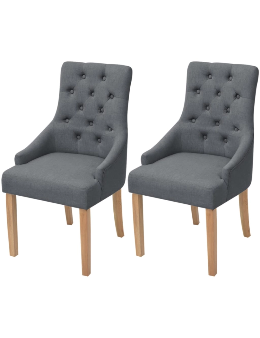 Vidaxl - vidaXL Cadeiras de jantar 2 pcs tecido cinzento-escuro