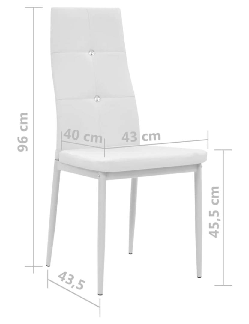imagem de vidaXL Cadeiras de jantar 4 pcs couro artificial branco10