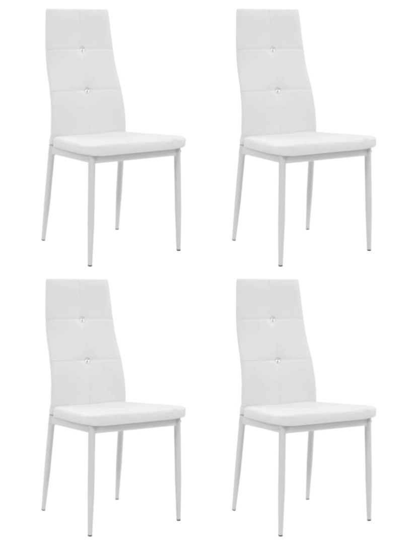 imagem de vidaXL Cadeiras de jantar 4 pcs couro artificial branco2