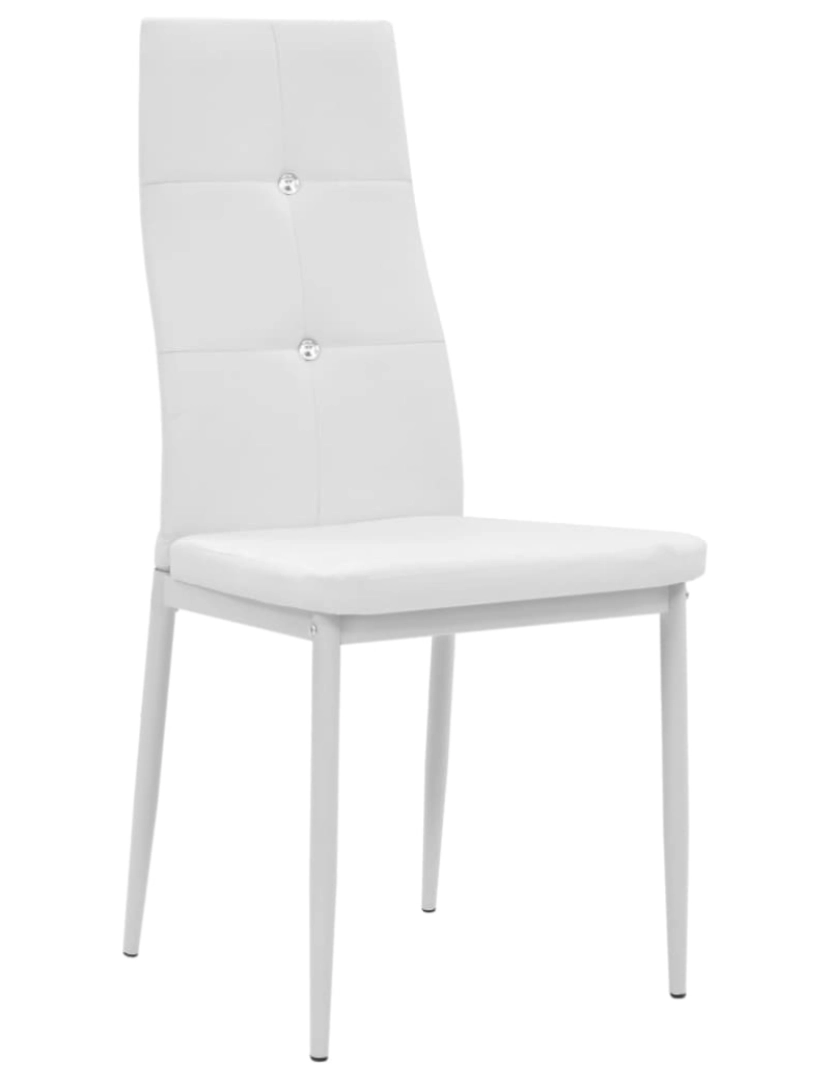 imagem de vidaXL Cadeiras de jantar 4 pcs couro artificial branco3