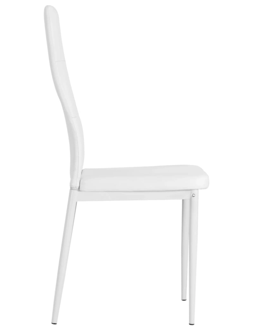 imagem de vidaXL Cadeiras de jantar 4 pcs couro artificial branco5