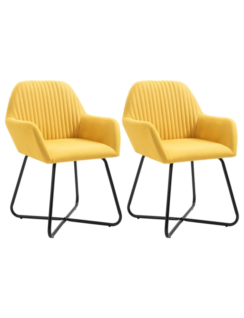 Vidaxl - vidaXL Cadeiras de jantar 2 pcs tecido amarelo