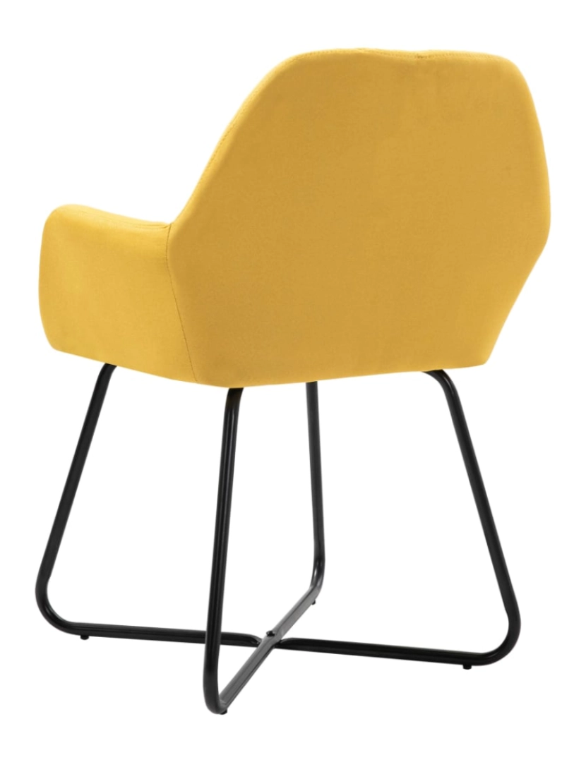 imagem de vidaXL Cadeiras de jantar 2 pcs tecido amarelo6