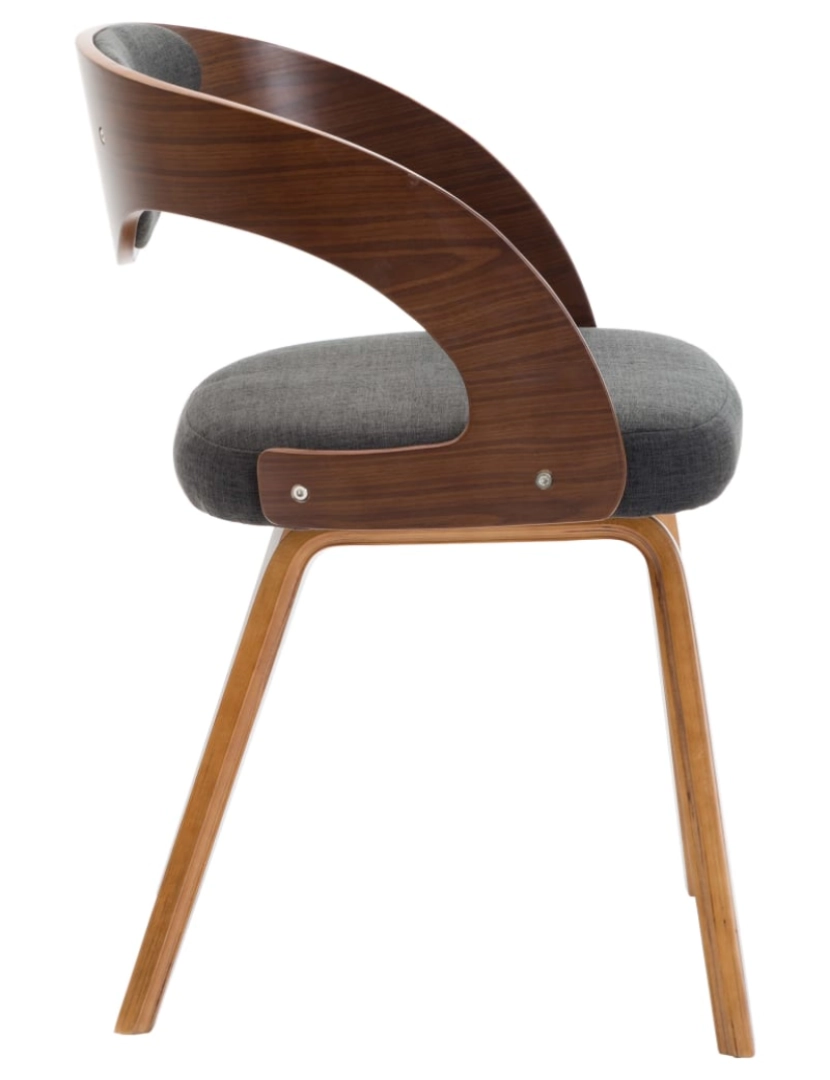 imagem de vidaXL Cadeiras jantar 2 pcs madeira curvada e tecido cinzento-escuro5