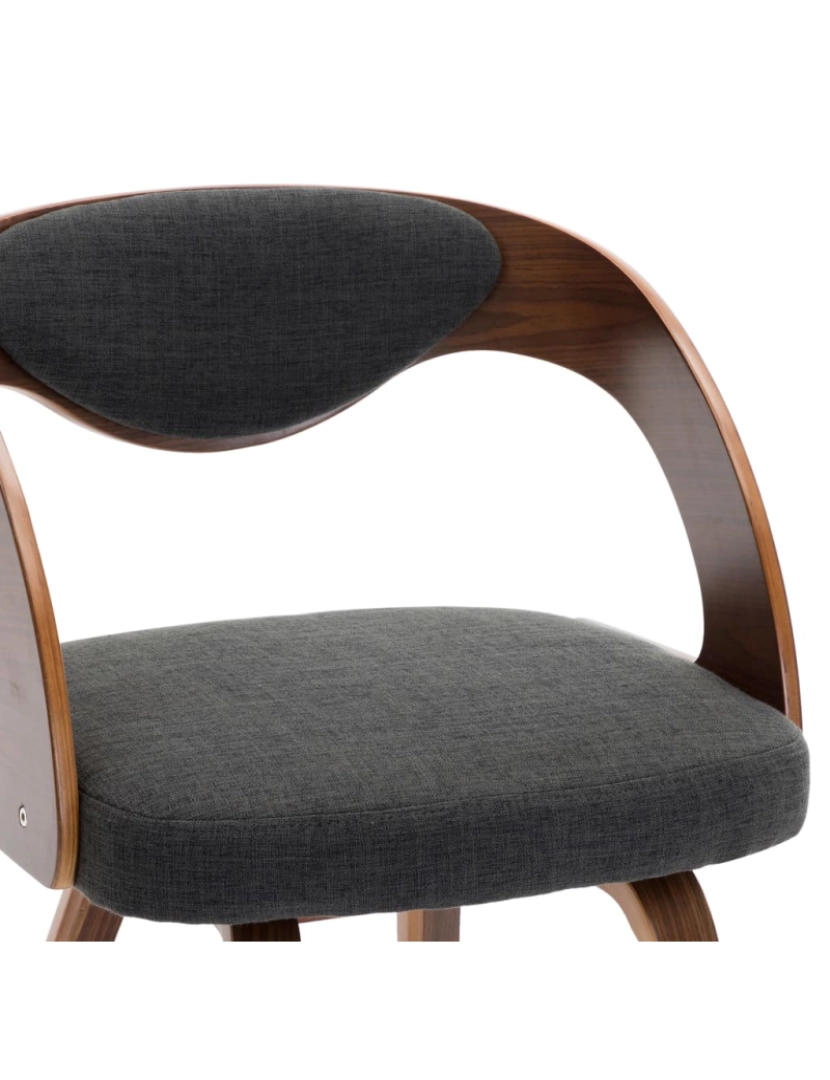 imagem de vidaXL Cadeiras jantar 2 pcs madeira curvada e tecido cinzento-escuro7