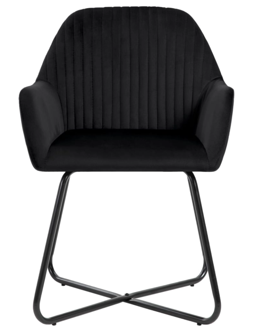 imagem de vidaXL Cadeiras de jantar 4 pcs veludo preto4