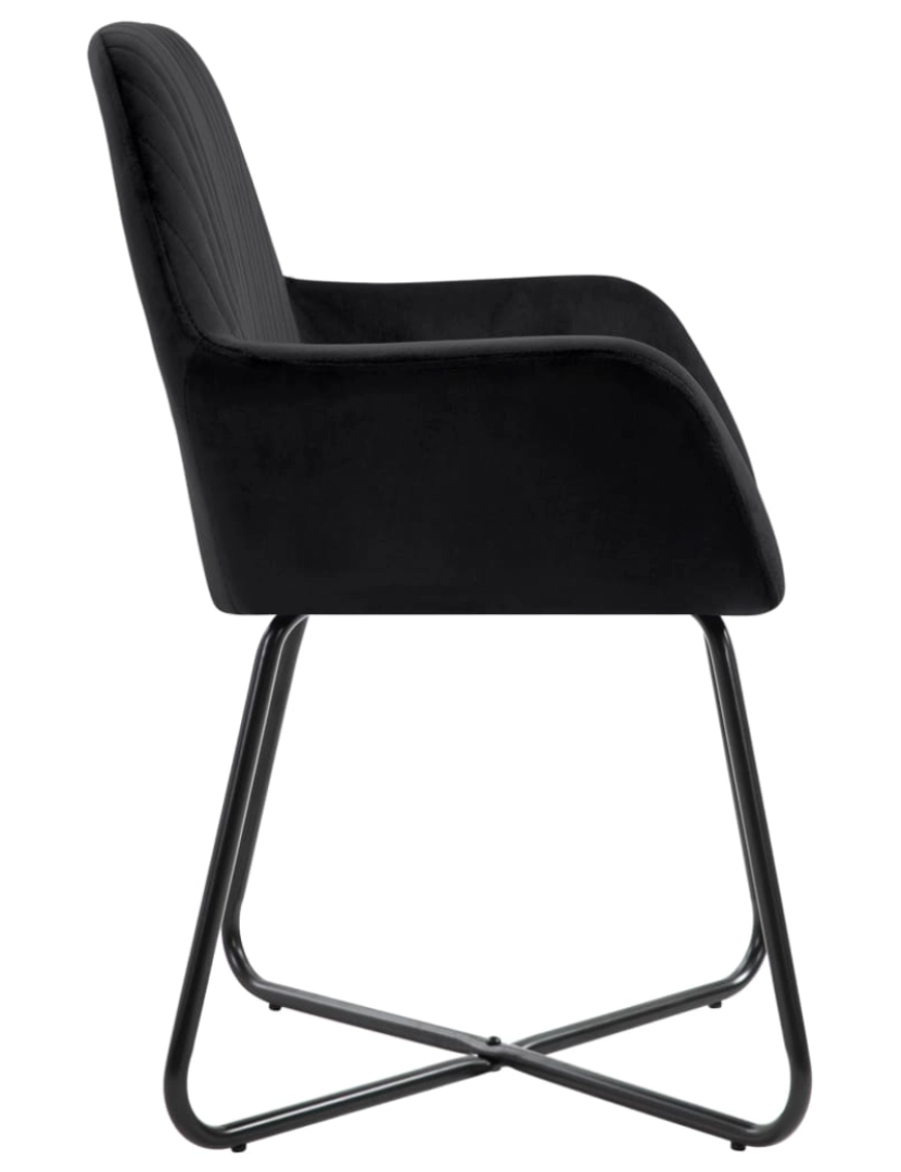 imagem de vidaXL Cadeiras de jantar 4 pcs veludo preto5