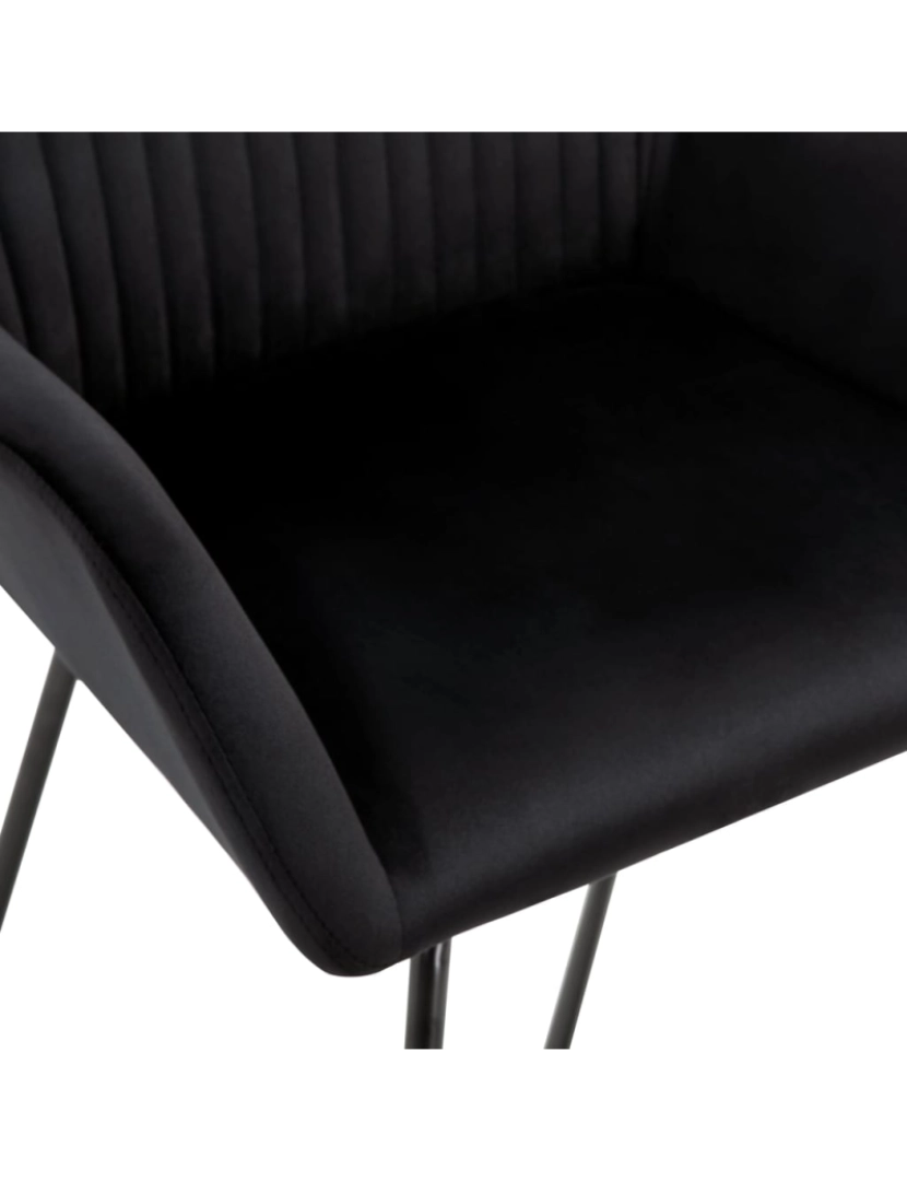 imagem de vidaXL Cadeiras de jantar 4 pcs veludo preto7
