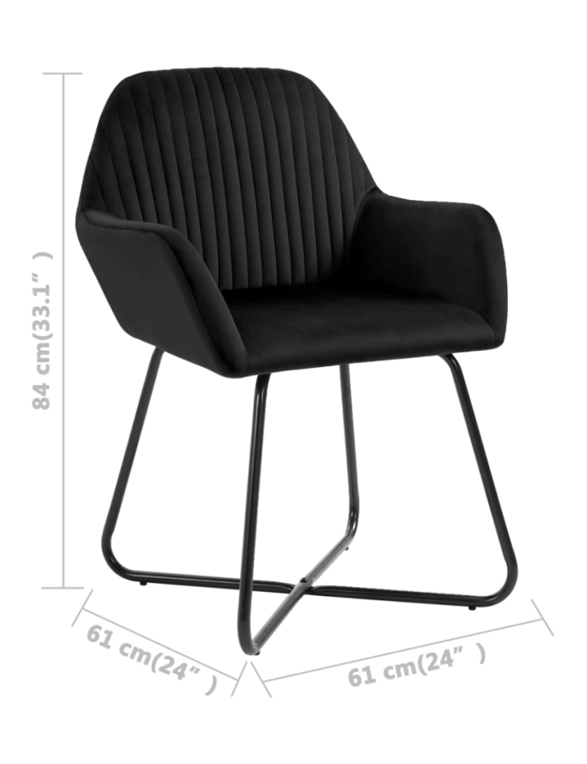 imagem de vidaXL Cadeiras de jantar 4 pcs veludo preto9