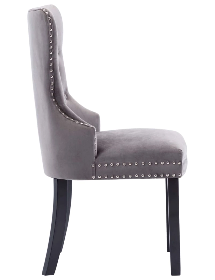 imagem de vidaXL Cadeiras de jantar 2 pcs veludo cinzento6