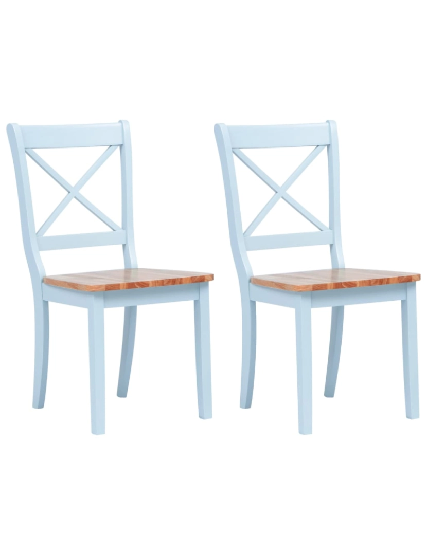 Vidaxl - vidaXL Cadeiras de jantar 2 pcs seringueira maciça cinza/madeira clara