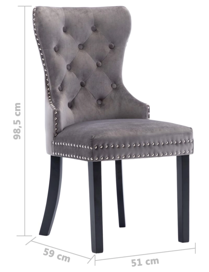 imagem de vidaXL Cadeiras de jantar 4 pcs veludo cinzento10
