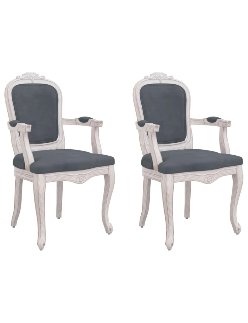 imagem de vidaXL Cadeiras de jantar 2pcs 62x59,5x100,5 cm veludo cinzento-escuro1