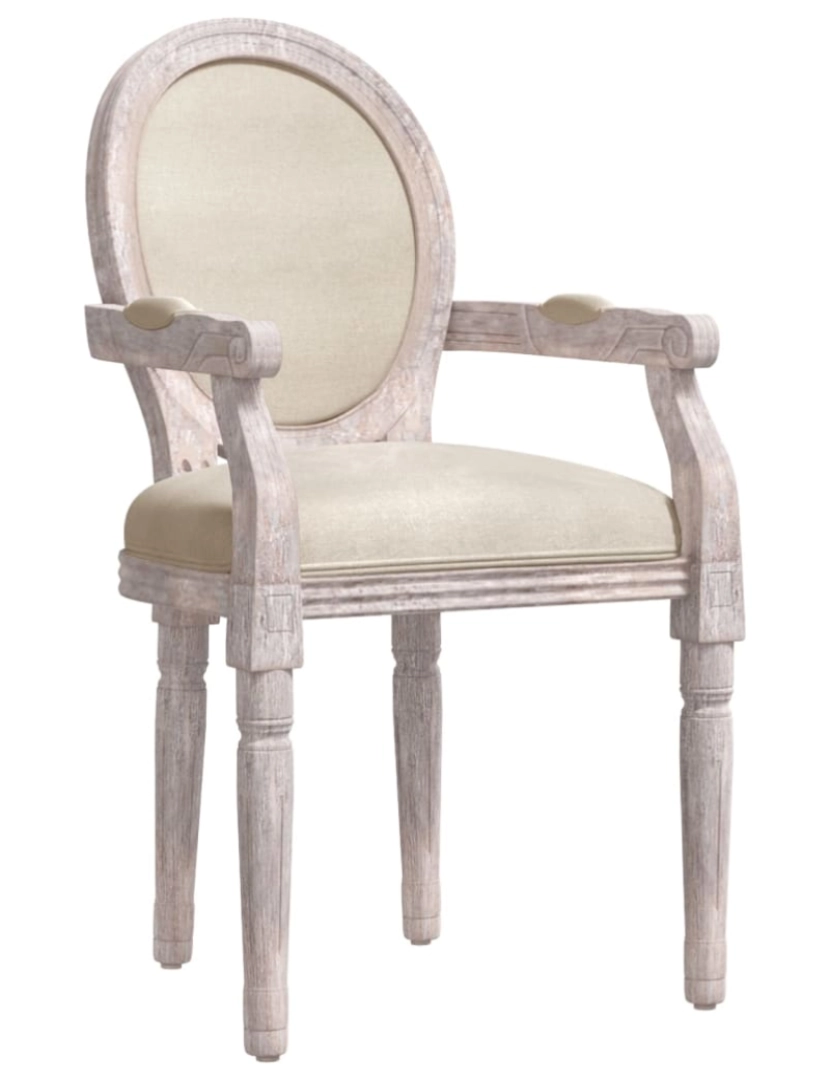 imagem de vidaXL Cadeira de jantar 54x56x96,5 cm linho bege1