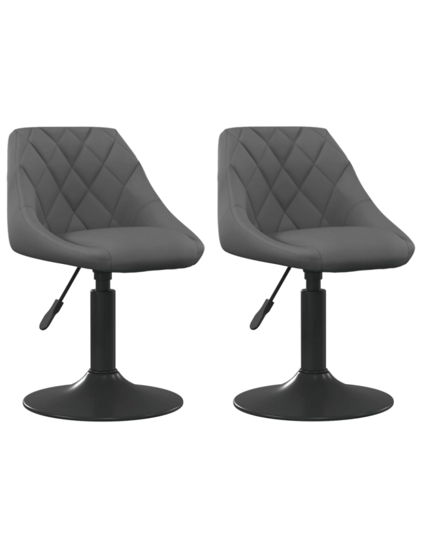 Vidaxl - vidaXL Cadeiras de jantar giratórias 2 pcs veludo cinzento-escuro