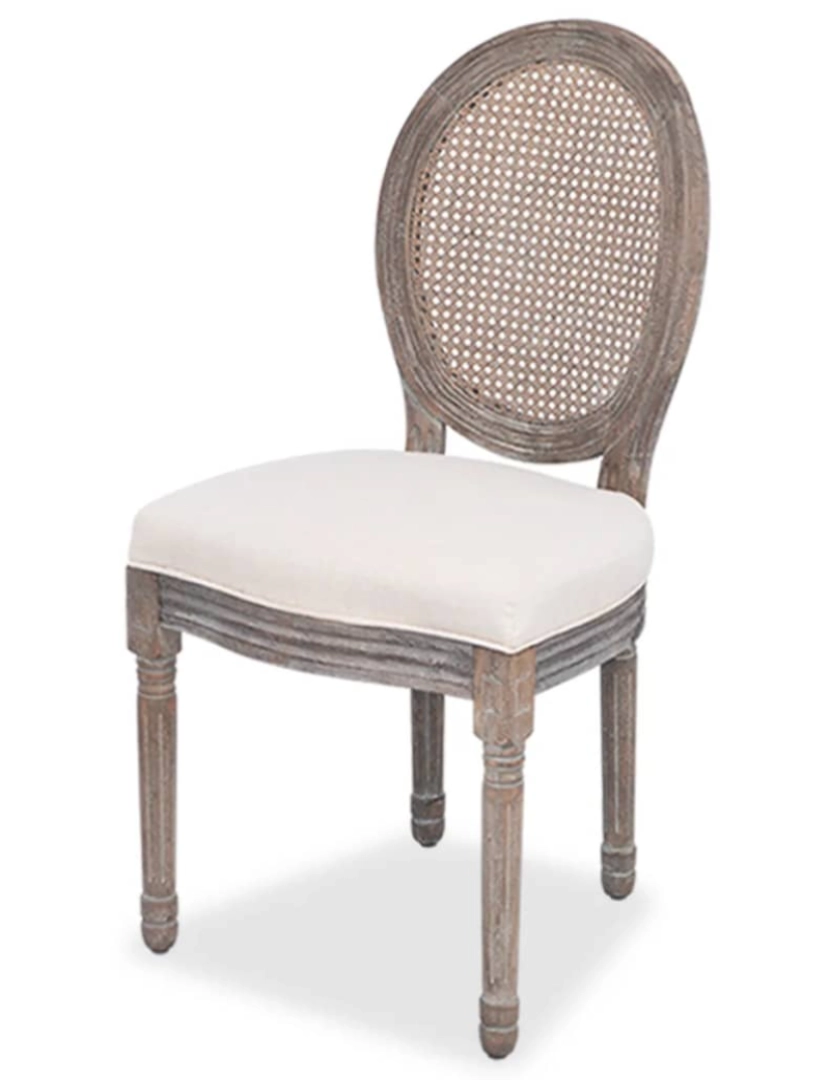 imagem de vidaXL Cadeiras de jantar 4 pcs tecido cor creme3