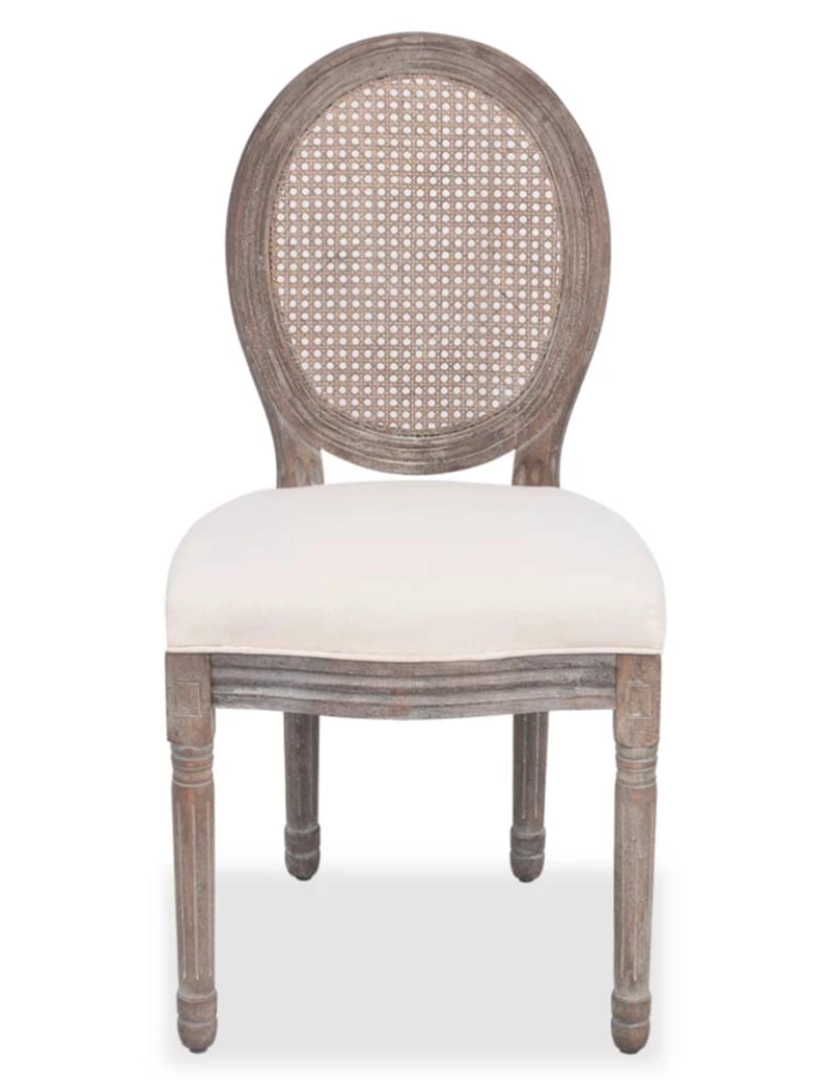 imagem de vidaXL Cadeiras de jantar 4 pcs tecido cor creme4