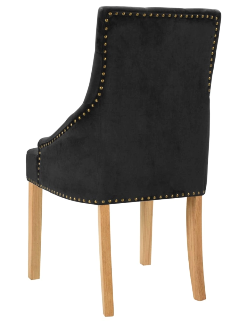 imagem de vidaXL Cadeiras de jantar 2 pcs carvalho maciço e veludo preto6