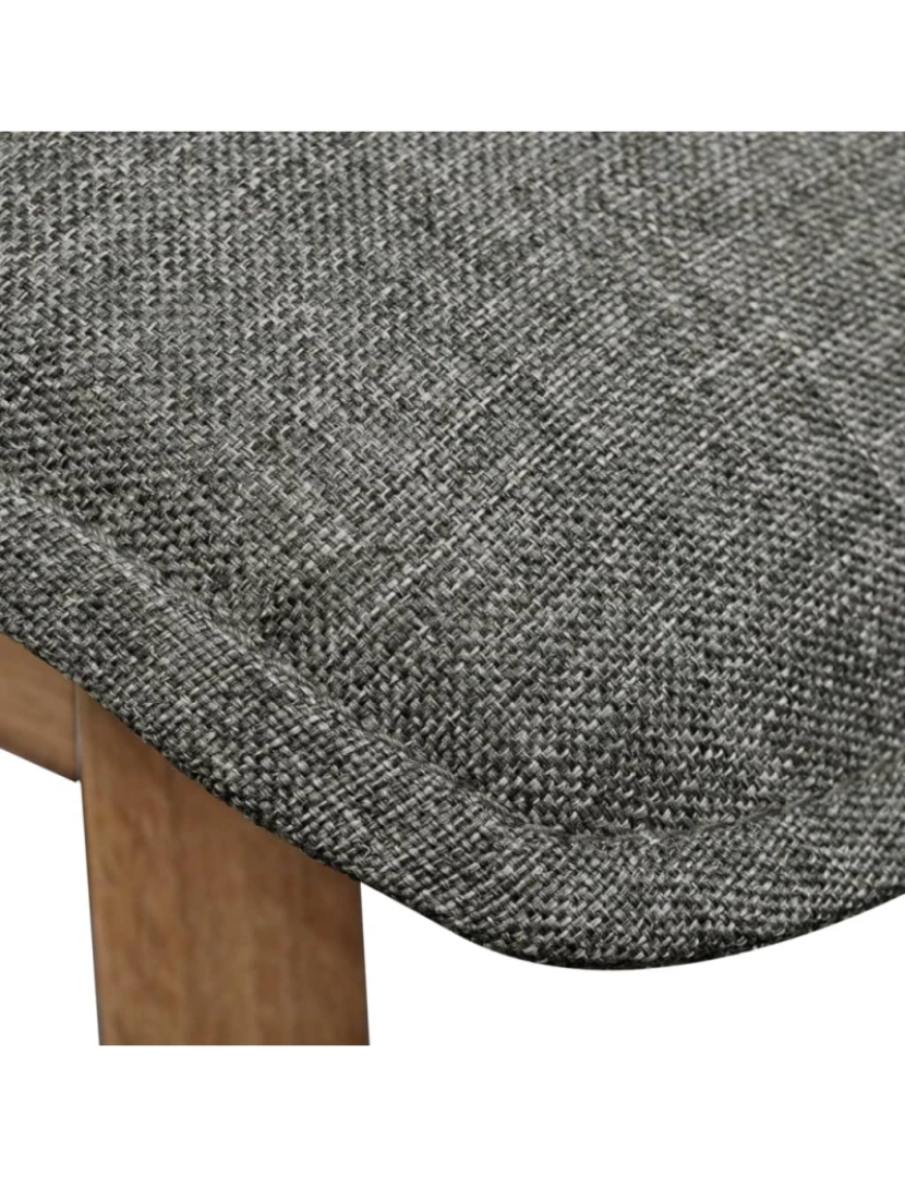 imagem de vidaXL Cadeiras jantar 4 pcs tecido cinzento-claro e carvalho maciço7