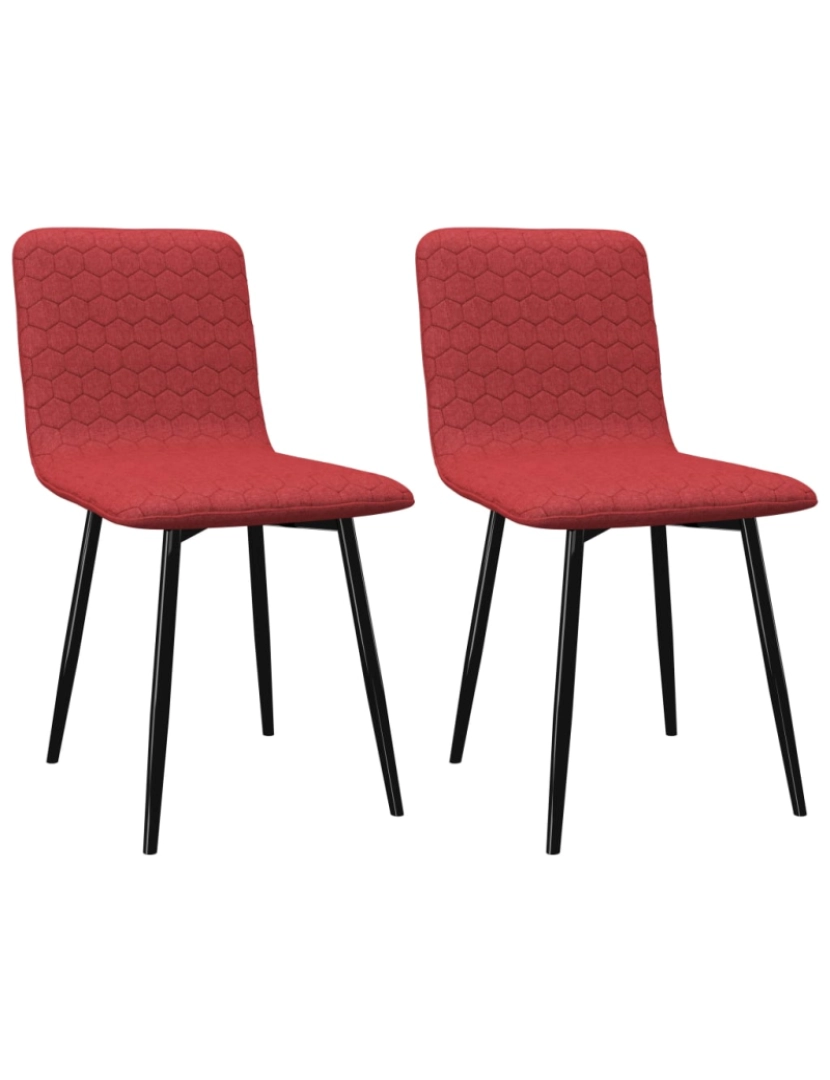 Vidaxl - vidaXL Cadeiras de jantar 2 pcs tecido vermelho tinto