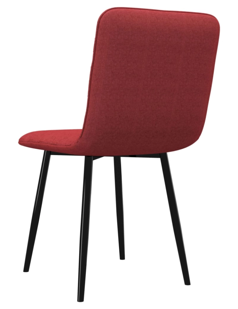 imagem de vidaXL Cadeiras de jantar 2 pcs tecido vermelho tinto6