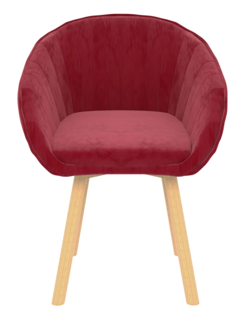 imagem de vidaXL Cadeira de jantar veludo vermelho tinto3