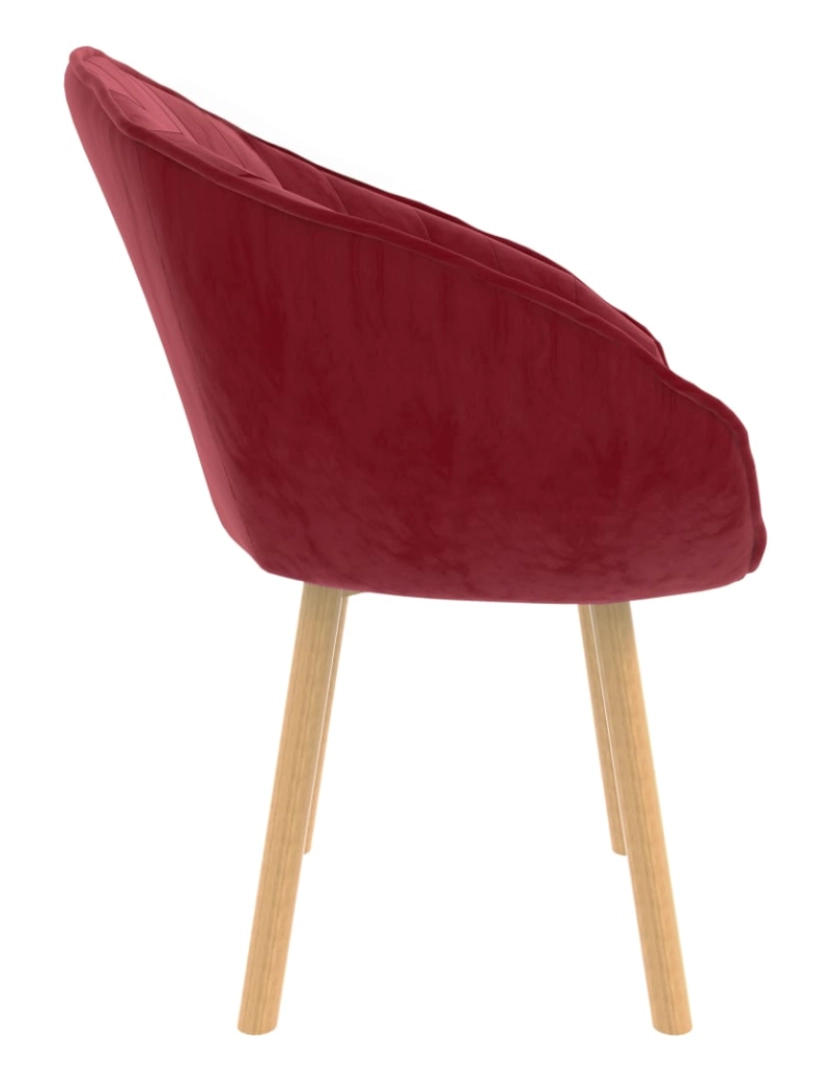 imagem de vidaXL Cadeira de jantar veludo vermelho tinto4
