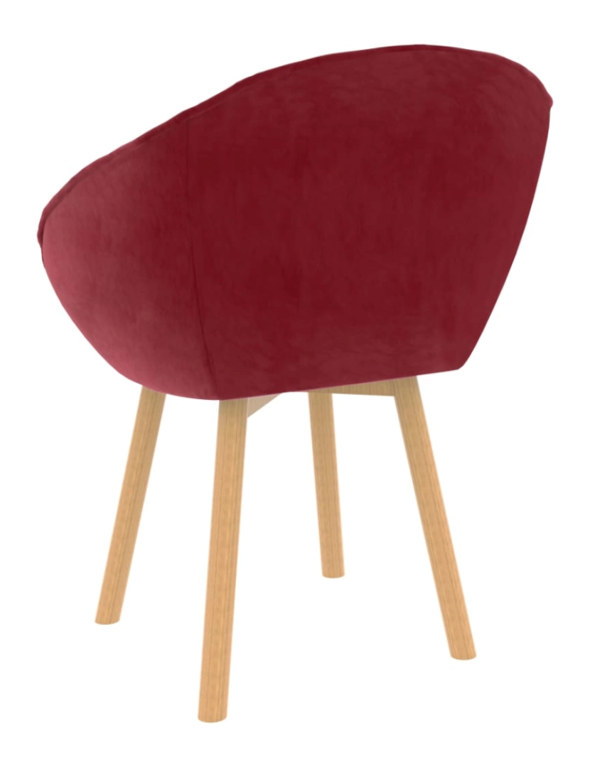imagem de vidaXL Cadeira de jantar veludo vermelho tinto5