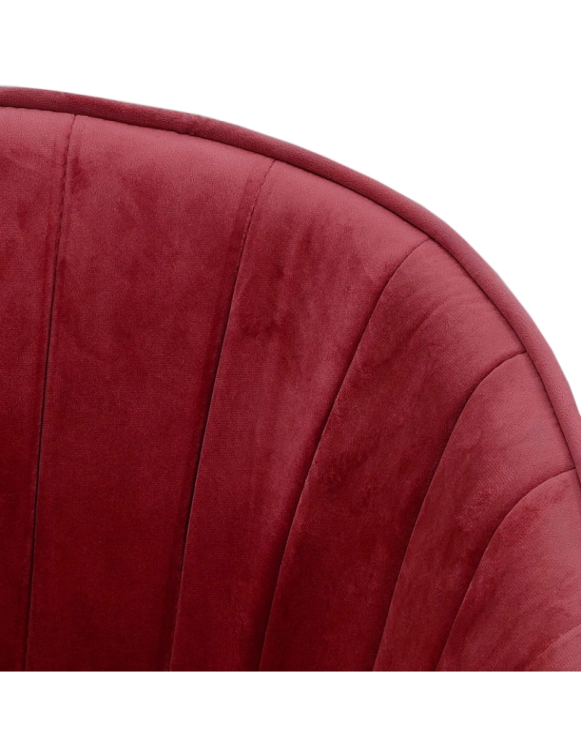imagem de vidaXL Cadeira de jantar veludo vermelho tinto6