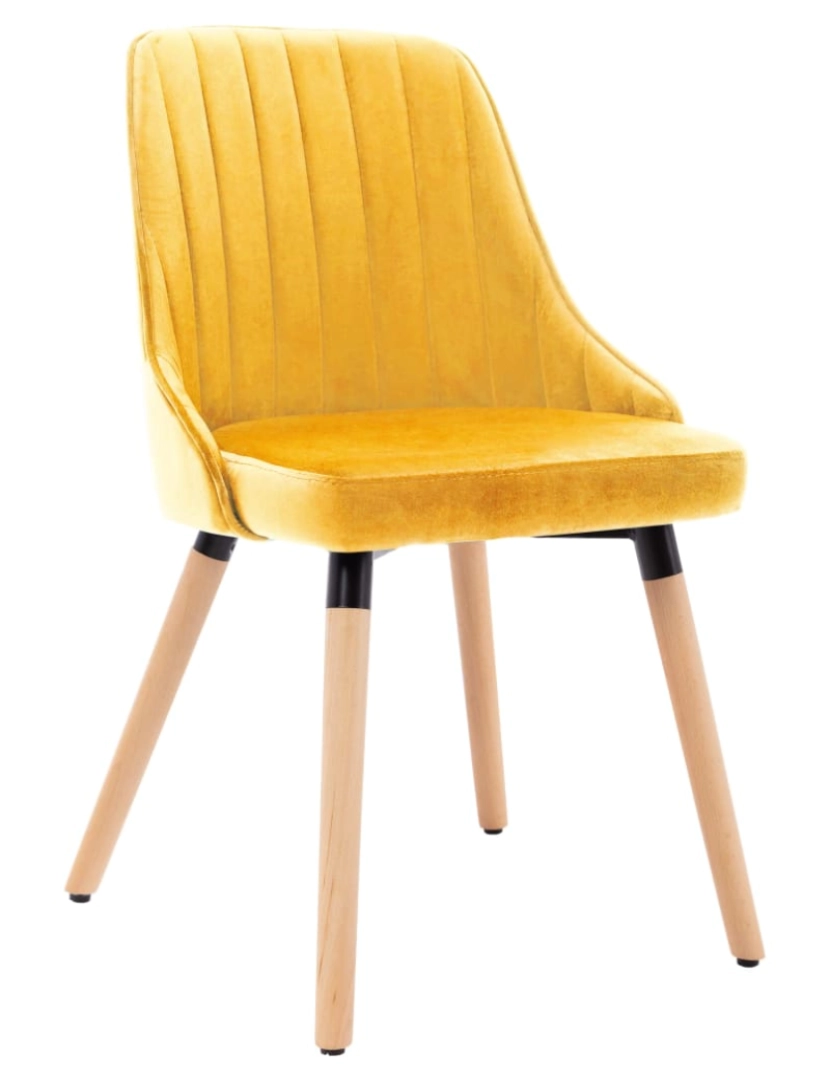 imagem de vidaXL Cadeiras de jantar 2 pcs veludo amarelo3