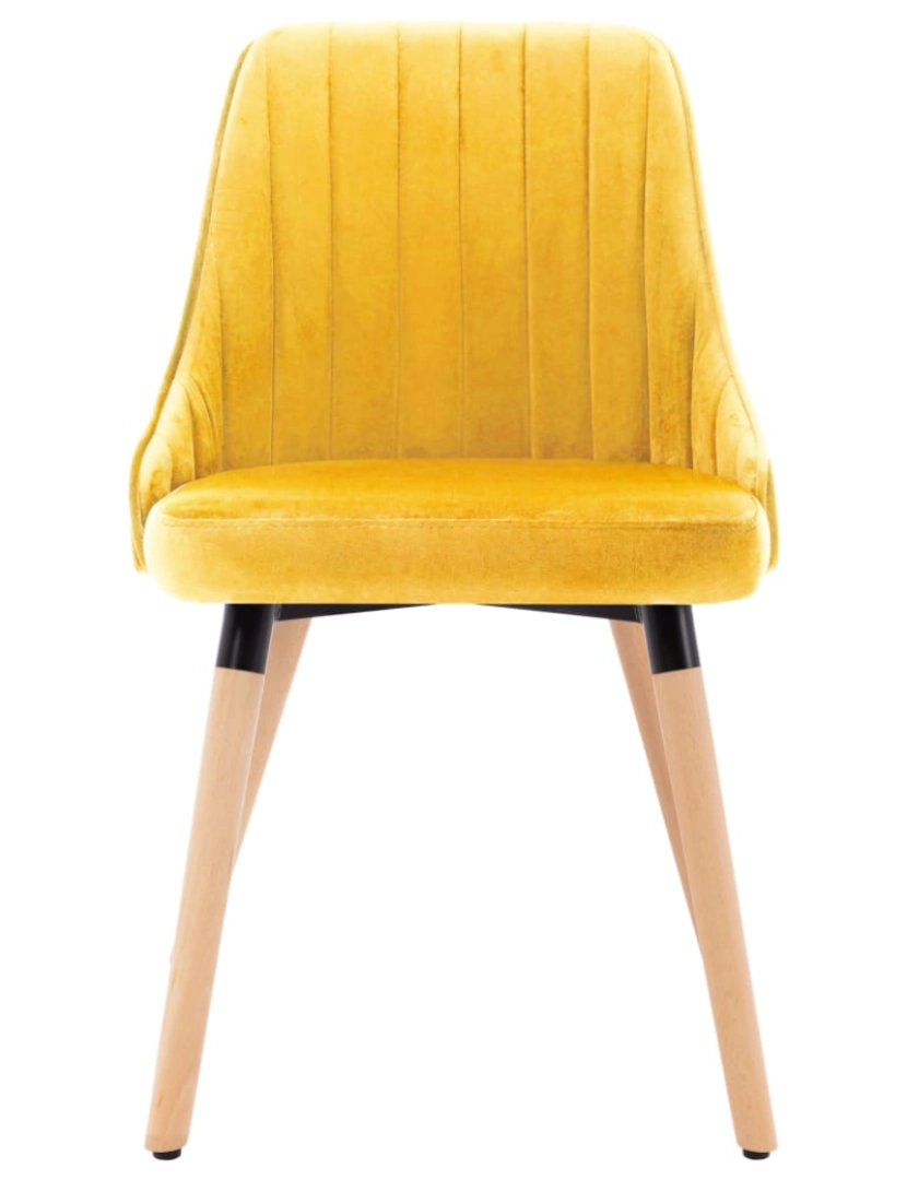 imagem de vidaXL Cadeiras de jantar 2 pcs veludo amarelo4