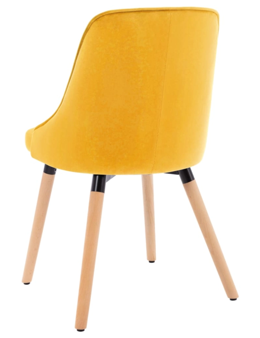 imagem de vidaXL Cadeiras de jantar 2 pcs veludo amarelo6