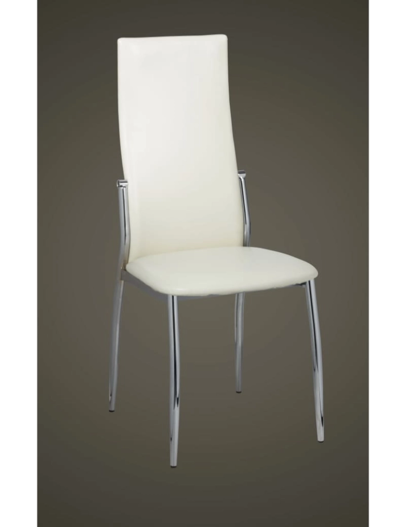 imagem de vidaXL Cadeiras de jantar 2 pcs couro artificial branco4