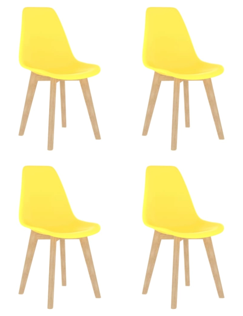 Vidaxl - vidaXL Cadeiras de jantar 4 pcs plástico amarelo