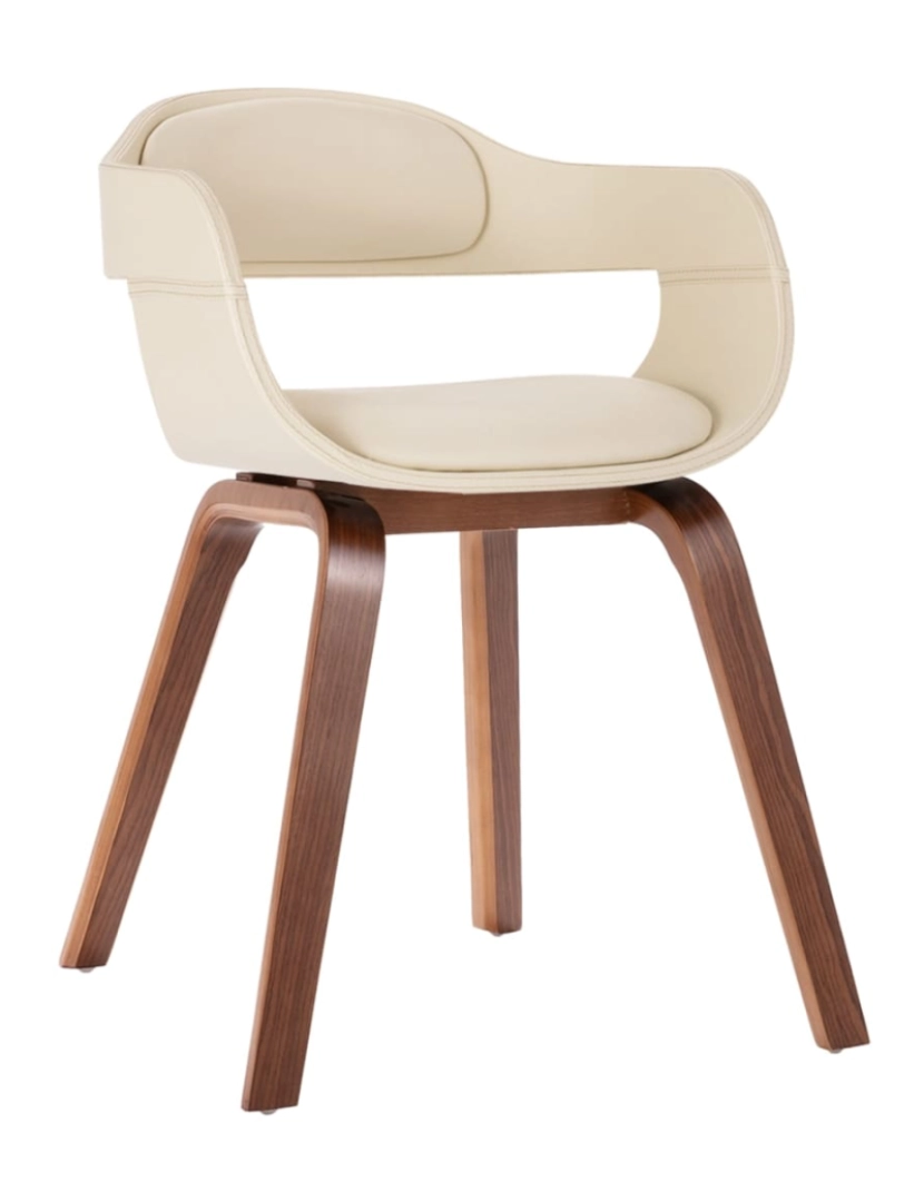 Vidaxl - vidaXL Cadeira de jantar madeira curvada e couro artificial branco