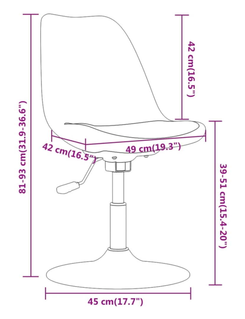 imagem de vidaXL Cadeiras de jantar giratórias 4 pcs tecido preto10